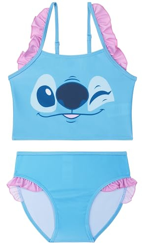 Disney Stitch | Minnie Mouse Bikini Niña, Bikini Set 2 Piezas, Tirantes Ajustables Top Niña y Braguitas, Ropa de Baño para Niños