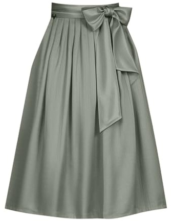 Dirndl Apron Women's Midi Dirndl Apron Festival Aprons for Oktoberfest Women Elegant Bavarian Costume Large Sizes Knee-Length Dress Women Traditional Dress Up Beer Festival Attire (Army Green-B, XL)
