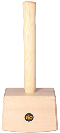 Cut360 mazo de carpintero madera de haya roja con mango de fresno | 80 x 160 x 110 mm | 1050 g | mazo para carpintería y ebanistería