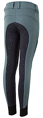 HORZE Kinder Reithose Samara, Reitleggings Mädchen mit Vollbesatz und Tasche, blau, 140