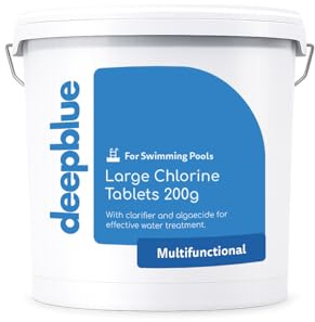 Deep Blue - 10 Kg Multifunctional 200g Chlorine Tablets With Long lasting Stabilised Clarifier Algae Inhibitor