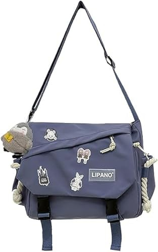 Sac à Bandoulière Esthétique Inshere, Joli Sac Messager pour Femmes et Hommes, Sac Kawaii Japonais Y2K avec Épingles et Ornements Mignons, Small