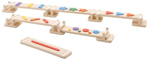 Poutre d'équilibre en bois pour les tout-petits, planche d'équilibre Montessori pour enfants, 6 poutres d'équilibrage colorées à monter librement, entraînement d'équilibre et sensoriel