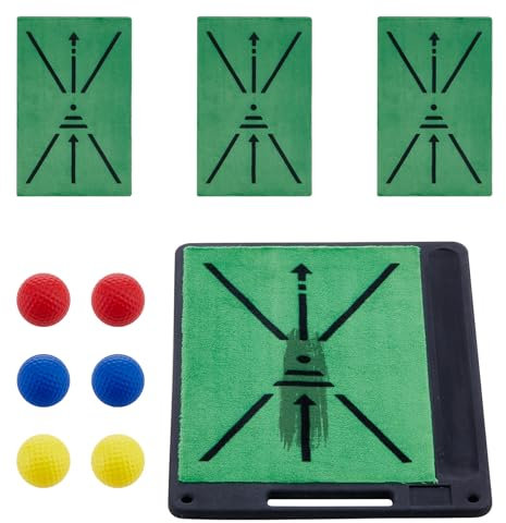 TUKIALAI Golf Mats Replaceable Golf Hitting Mat with Antislip Rubber Base and Ball Tray, Golf Training Swing Path Detection Practice Mat, Portable Golf Practice Mat for Indoor and Outdoor
