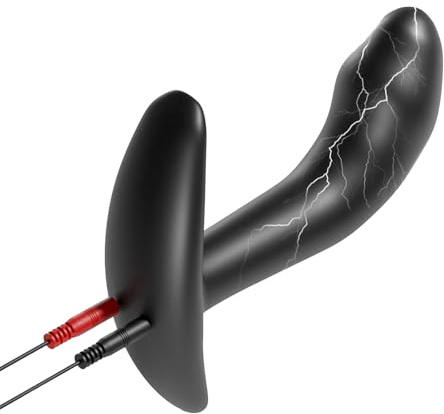 AMAZBEE Plug anale con elettroshock Stima Massaggiatore prostatico Punto G vaginale in silicone Plug anale indossabile con base a T Giocattoli del sesso (A)