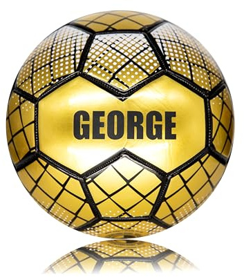 Personalised Football Ball - Customise with any name (Gold - Size 3)