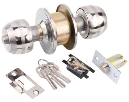 GMBYLBY Pomos redondos para puerta, con forma de cerradura de entrada, de aleación de zinc