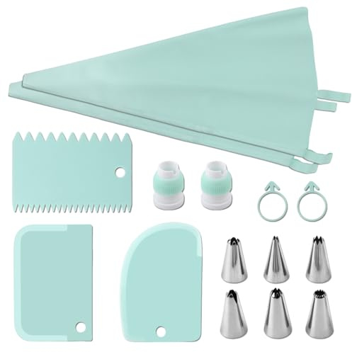 per decorare torte, sac à poche e set di ugelli, Sacchetti per tubazioni riutilizzabili da 15 pezzi, sicuri e facili da pulire, Kit tubazioni per glassa Disegni intricati Strumenti robusti