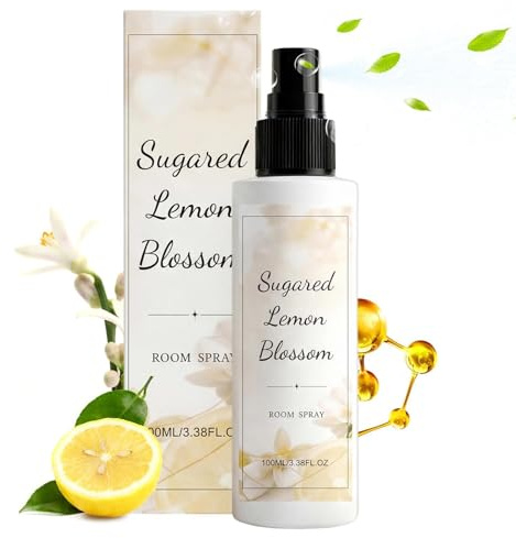 Ambientador en spray, spray antiolor, a limón de larga duración, accesorio de fragancia de habitación, solución refrescante de baño y cocina, adecuado para dormitorio, oficina, escuela, aulas