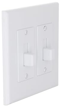 TayMac 2672W 2-Gang MASQUE Decorator Cover, Toggle, White