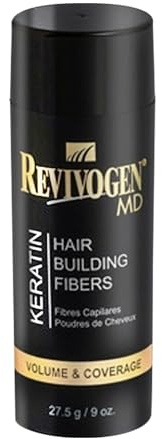 Revivogen MD Keratin Hair Building Fibers, Hairline Powder, Hair Fibers, Hair Fibers for Thinning Hair, Hair Fiber Spray, Thick Fiber for Hair Men and Women, Hair Filler, .9oz, Light Brown