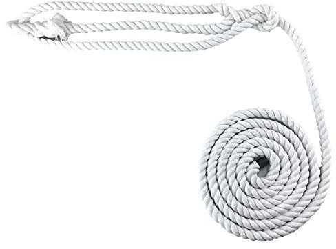 14mm Optic White Natural Cotton Plain Show Rope Halter x 10 Foot, Cow Sheep Horse Animal