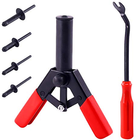 Swpeet Set di rivettatrice con 41 rivetti in polimero con 1 strumento per la rimozione dei rivetti, strumento per rivetti in polimero per la rimozione sicura di clip in metallo o plastica - Strumento