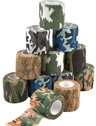 JSMTKJ 12 Rollen Selbsthaftende Bandage, Tierverband Selbstklebend, Selbstklebender Verband für Haustiere Pet Vet Wrap Selbst für Katze,Hund,Handgelenk,Knöchelverstauchungen 5cm x4,5 m