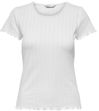 ONLY Damen Onlcarlotta S/S Top JRS Noos, Weiß, S