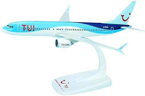AeroClix Model Airplane TUI Boeing 737 Max 8 'Malta' in 1/200 Scale Plane Model for display with stand, push together Model Aircraft for collectors, 21cm length