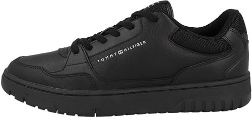 Tommy Hilfiger Herren Cupsole Sneaker Basket Core Leather Schuhe, Schwarz (Black), 40