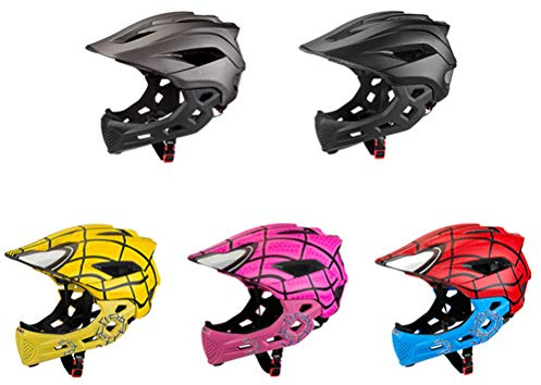 Casque de vélo pour Enfants, Casque de sécurité réglable, équipement de Protection avec mentonnière Amovible pour vélo, Skateboard, Scooter
