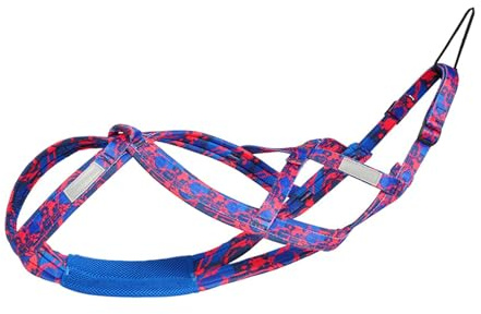 perfk Harnais de Course pour Chien, Harnais de Traction, entraînement de Vitesse, Sport, Professionnel, Harnais de traîneau, L Rose Rouge