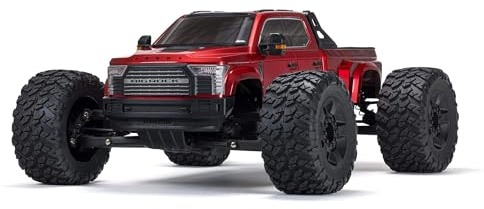 Arrma BIG Rock 6S, Voiture télécommandée, Voiture RC 1/7, Monster Truck 4x4, Moteur sans balais de Plus de 100 km/h, Accessoires Inclus, Rouge, ARA7612T2