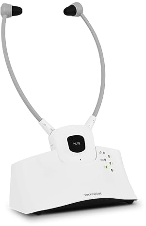 TechniSat STEREOMAN ISI 3 - kabelloser Stereo-Funkkopfhörer für Fernseher und Musikanlagen mit Dockingstation, weiß