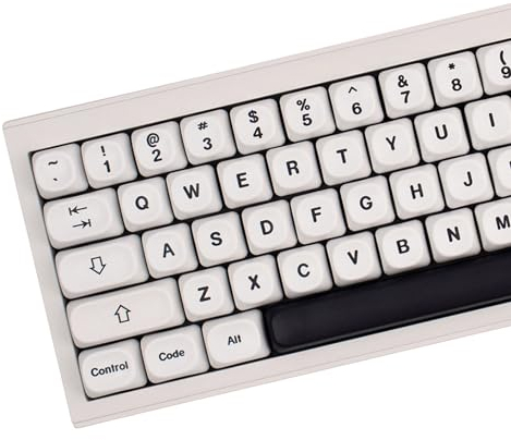 Schwarz-weiße PBT-Tastenkappen, Moa Profile Keycaps, niedliche runde Tastatur-Tastenkappe, 144 Tasten, Farbstoff-Sublimation-Tastenkappen-Set mit Tastenkappen-Abzieher für mechanische Tastaturen,