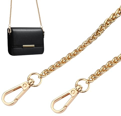 MHYMX 2 Stück Kette für Tasche, Taschenkette Gold 120 cm und 40 cm Tasche Kette Metall Schulterriemen Breite 8cm Taschenkette mit Karabinerhake Accessoire für Handtaschen Geldbörse