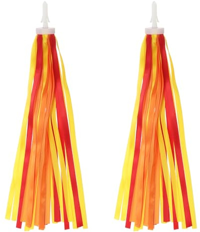 PATIKIL Streamer per Bici, Colorati Nappe per Manubrio Scooter, Impugnature, Nastri, Accessori, Decorazioni per Ragazze, Manici per Tricicli, Rosso Arancio