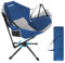 OZMSHF 360 Degrees Swing Camping Chair, Portable rocking Camping Chair with Swivel and Reclining Design, Supports 300lbs, Ideal for Camp, Travel and Beach (Blue Gray