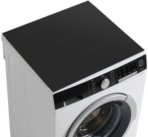 Housse de Machine à Laver, 60x60 cm Housse Machine a Laver, Noir Protection Machine a Laver, Antidérapant Housse de Réfrigérateur, Douce et Découpable pour Machine à Laver, Sèche-Linge, Réfrigérateur
