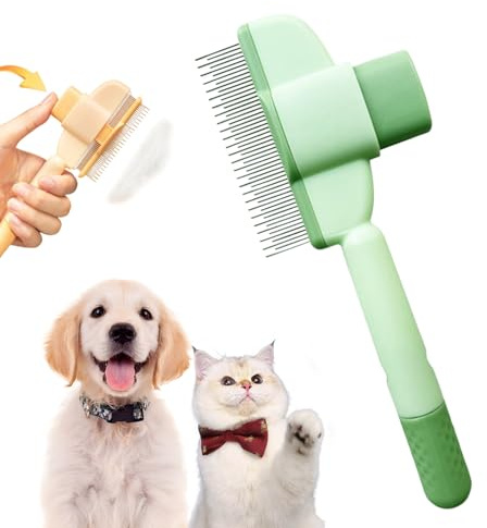 Brosse Activ Pet - Brosse Attrape'poils, Anti Poils Pour Chats Brosse Pour Chien, élimine Jusqu’à 95% Des Poils Morts, Toilettage Doux Et Efficace Pour Tous Types De Pelage (Vert)