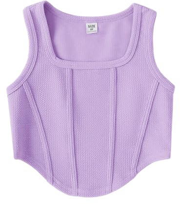 Compra Online Camiseta de Tirantes para Niñas Camisetas Deportivos Sin Mangas Verano Casual Cuello Cuadrado Transpirable Crop Top Color Sólido Ajustado Tank Tops Suaves Cómodo Básicas Chaleco