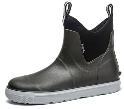 ZEPYFXIT Botas de Agua Hombre Impermeables para Invierno Botas de Trabajo y Botines Antideslizantes Zapatos Lluvia Impermeables Abrigados para Senderismo Jardinería Pesca (Verde 25257, 45 EU)