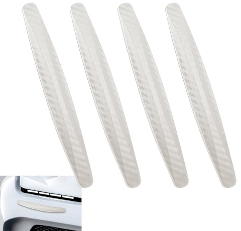 4 protectores de bordes de puerta de coche, de fibra de carbono, tiras decorativas antiarañazos, protección antiarañazos, parachoques de coche, para la mayoría de los coches, color blanco
