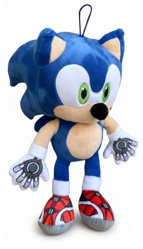 CARTOON Peluche Sonic Prime 39 cm Grande Pupazzo Sonic the Hedgehog con Laccetto 100% Poliestere Gioco Sicuro Conforme CE 0+ Mesi Idea Regalo Bambini e Fan Lavabile a Mano