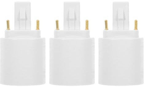 IMUSINICE Adattatore Lampadina 3 Pezzi G24d a E27 Base a 2 Pin, Conversione Sicura e Affidabile, Materiale Pbt Ignifugo e Rame Nichelato, per Uso Domestico e Negozi