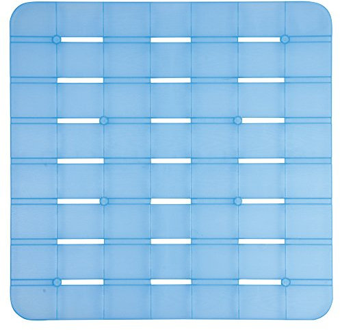 MSV Duschmatte Badematte antibakteriell rutschfest mit Saugnäpfen - Blau - ca. 55 x 55 cm