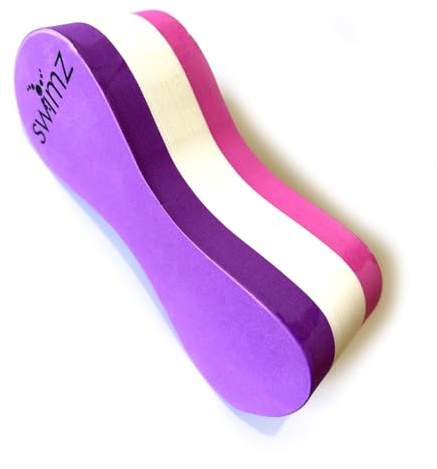 Swimz Junior Club Swimming Pull Buoy - Purple/White/Pink - Technique & Body Alignment Training Aid