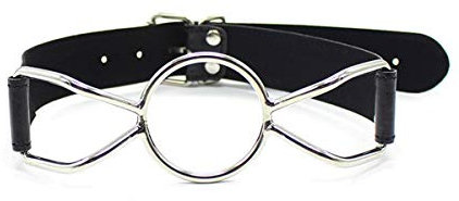 Knebel Harness Bondag geschirr o ring Stahl sex sm Leder Mundknebel Erotik Ball Gag Fetisch SM Sklave Rollespiel Ballknebel Öffnen Mund Bettfesseln Sexspielzeug Einstellbare für Frauen Herren (L)