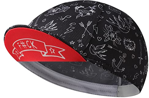 BikingBros Casquette de Cyclisme Amusante en Polyester Noir - Doublure Respirante et Anti-Transpiration, Drôle 4, Taille Unique