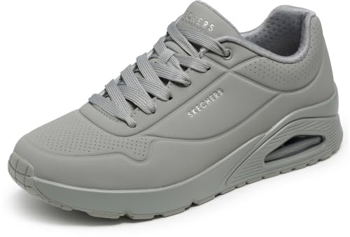 Skechers Men's Uno Stand on Air Sneaker, Light Grey Durabuck Mesh, 8.5 UK