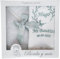 Kit de vela y pañuelo personalizado para bautizo – Pack de vela decorada para Bautizo y Paño bordado con nombre y fecha del Bautismo - Modelo Bambula (Verde menta)