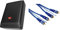 JBL BassPro Nano Ultra-Kompaktes aktives Untersitz Subwoofer Auto Set 15 x 20 cm, schwarz & Hama Cinch-Kabel 5m 10 St. (doppelt geschirmtes Cinch-Audio-Kabel) blau