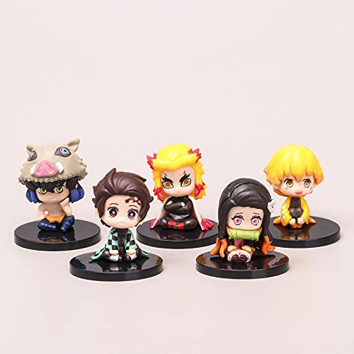 NEVANO 5 Pieces Cute Anime Action Figure Set,Cartoon Doll Statue Game Figure Model,Drawing Room Ornaments Collection PVC,A Gift for Boys and Girls Anime Fans