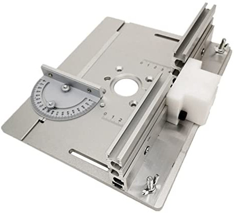 Fozriybefy Table de défonceuse - Plaque à onglet pour bois - Scie multifonction - Gravier argenté