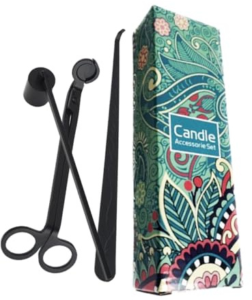 Kit d'entretien de bougie, ciseaux à mèche en acier inoxydable, coupe-mèche, extincteur, cuillère à mèche de bougie, coupe mèche pour brûler également, réduit la suie