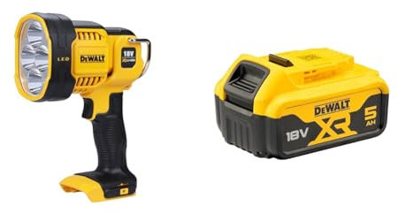 Dewalt DCL043-XJ XR Cordless LED Spotlight, 18V, 30cm x 20cm x 20cm, Black/Yellow Battery