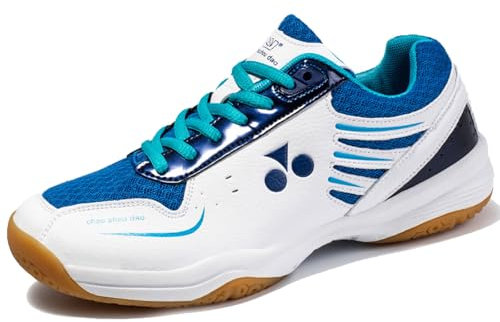 Leichtrit Chaussure De Badminton Mixte,Chaussures De Badminton pour Femme,Chaussures Badminton Homme,Respirantes Ping Ping Chaussures,Anti-Slip,Maintien Et Amorti,pour Badminton,Volleyball,Blanc