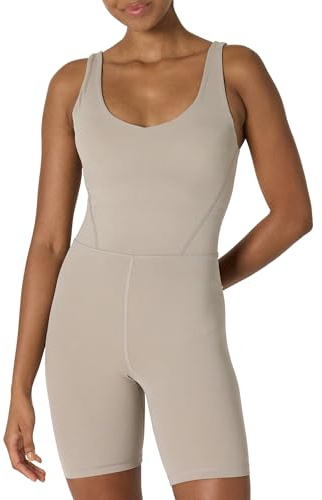 Amazon Essentials Mono Corto Deportivo FormFlex, Suave, con Sujetador Incorporado Mujer, Gris Topo, XS