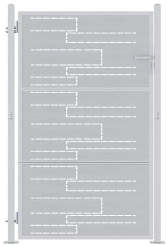 vidaXL Cancello da Giardino Argento 85 x 120 cm Acciaio Inossidabile, Cancello Moderno per Giardino, Barriera in Acciaio Inossidabile, Ingresso Sicuro, Divisore Forte, Colore Argento